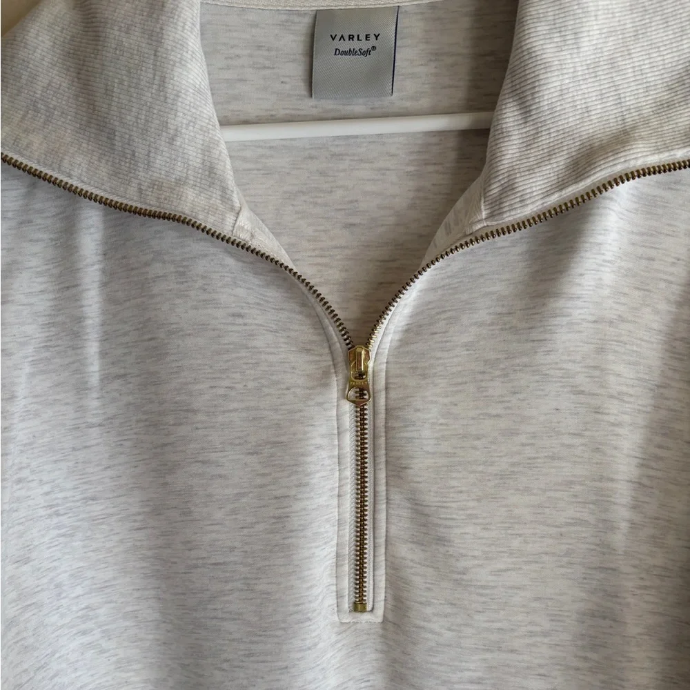 Varley Larson Ivory Marl Half-Zip Sweater - Picture 10 of 16